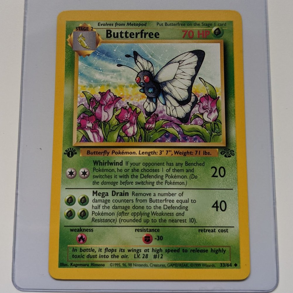 Butterfree Non-Holo 33/64 Jungle Set 1st Edition Pokemon Card WOTC